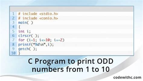 C++ program to print all odd numbers from 1 to 100.